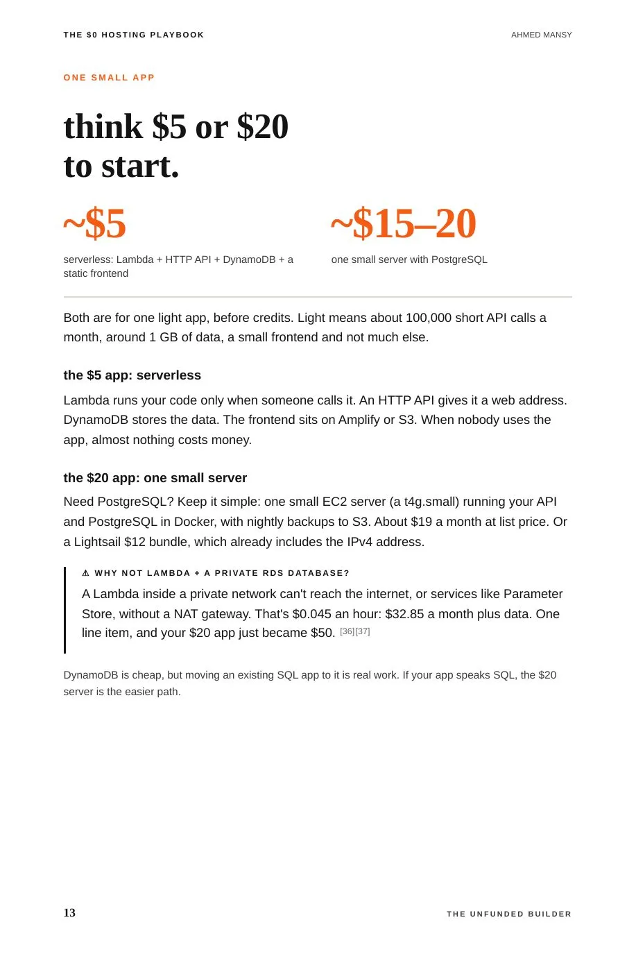 Vol. 1, page 13: A small app: $5 or $20