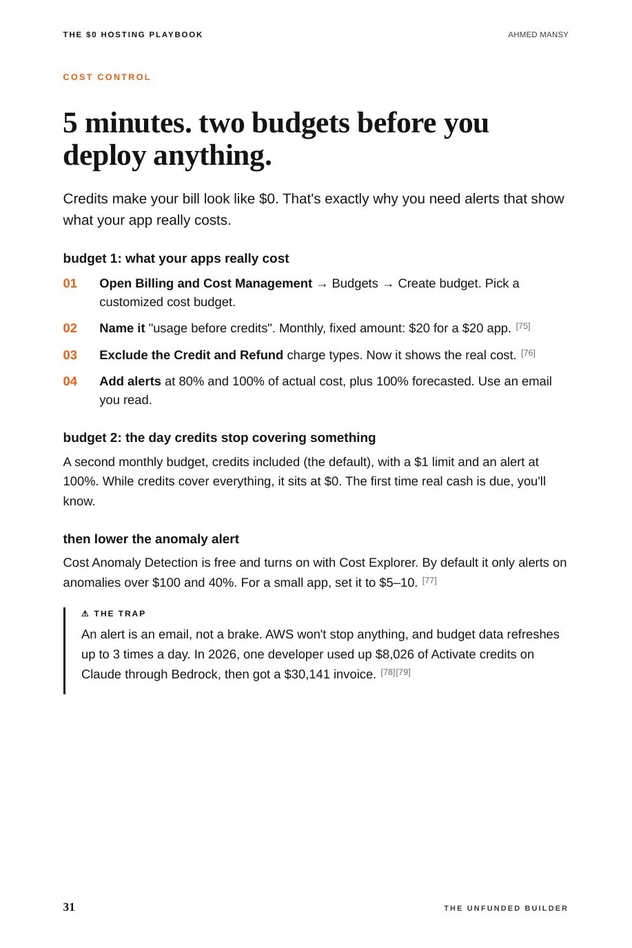 Vol. 1, page 31: Two budgets on day one